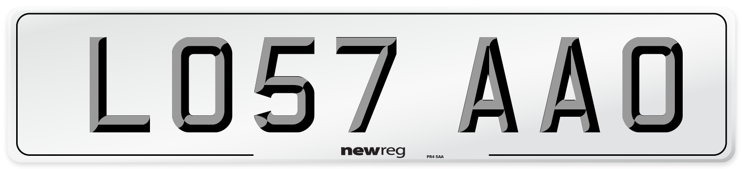 LO57 AAO Number Plate from New Reg
